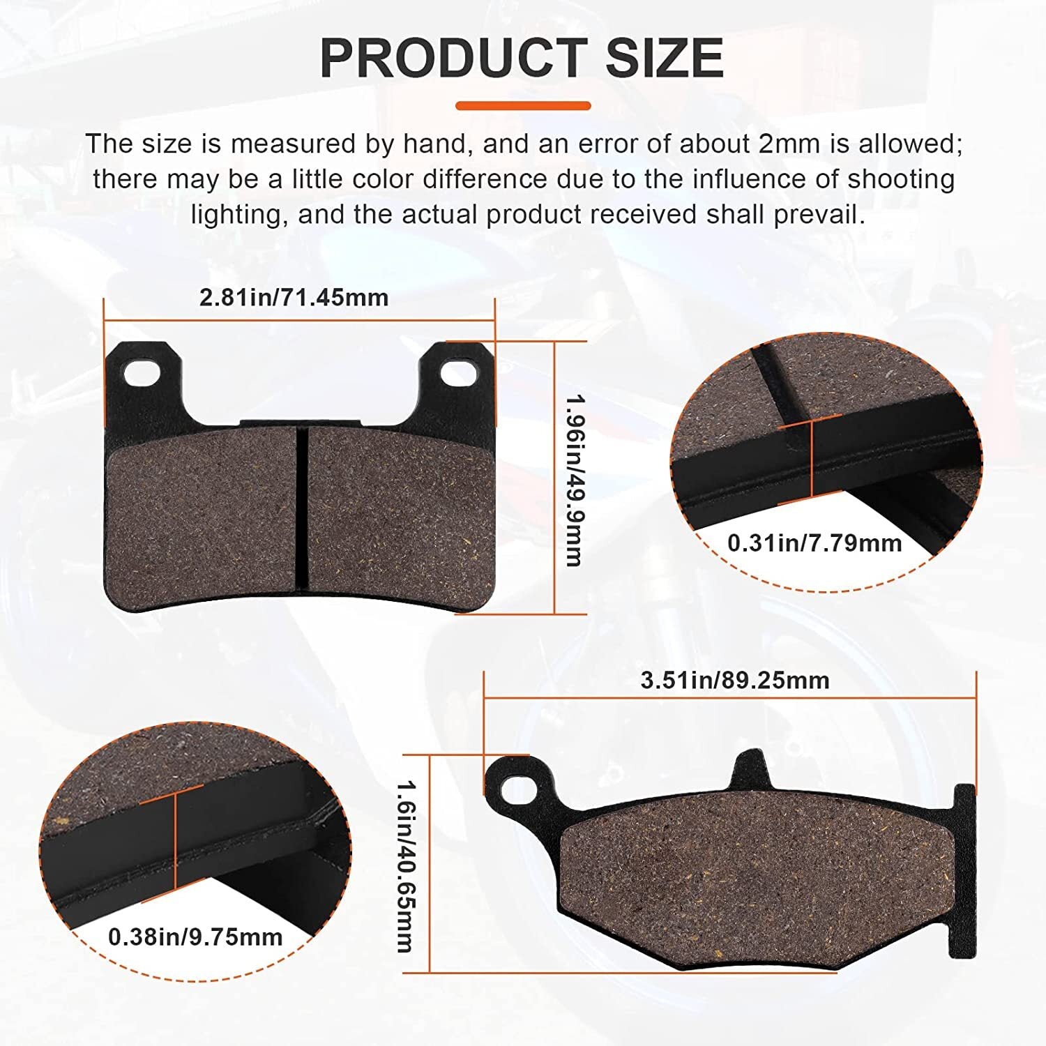 Brake Pads for GSX1300R Hayabusa 2008-12 DL1000 Vstrom 2014-2020 DL1000XT Vstrom