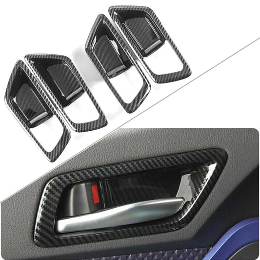 Fit for Toyota CHR C-HR 2016-2021 4PC Carbon Fiber Inner Door Handle Bowl Cover Trim