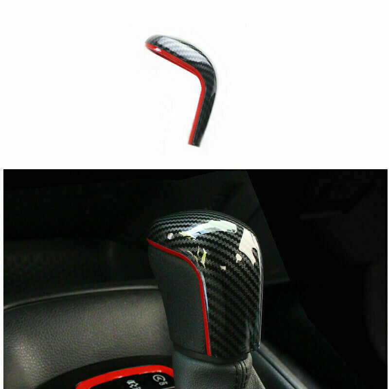 for Toyota for Corolla 2019-2023 Red+Carbon fiber Inner Gear Shift Knob Cover Trim
