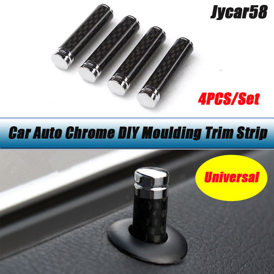 for BMW for Benz 4PCS Carbon Inner Door Bolt Lock Down Cover Trim Button Screw Knob