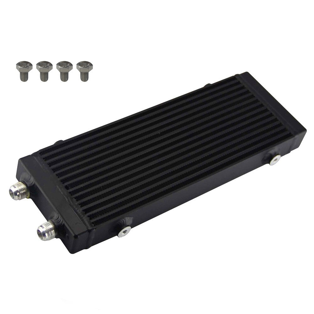 Universal Dual Pass Bar  Plate Oil Cooler Medium Black Core:14x5.5x1.58