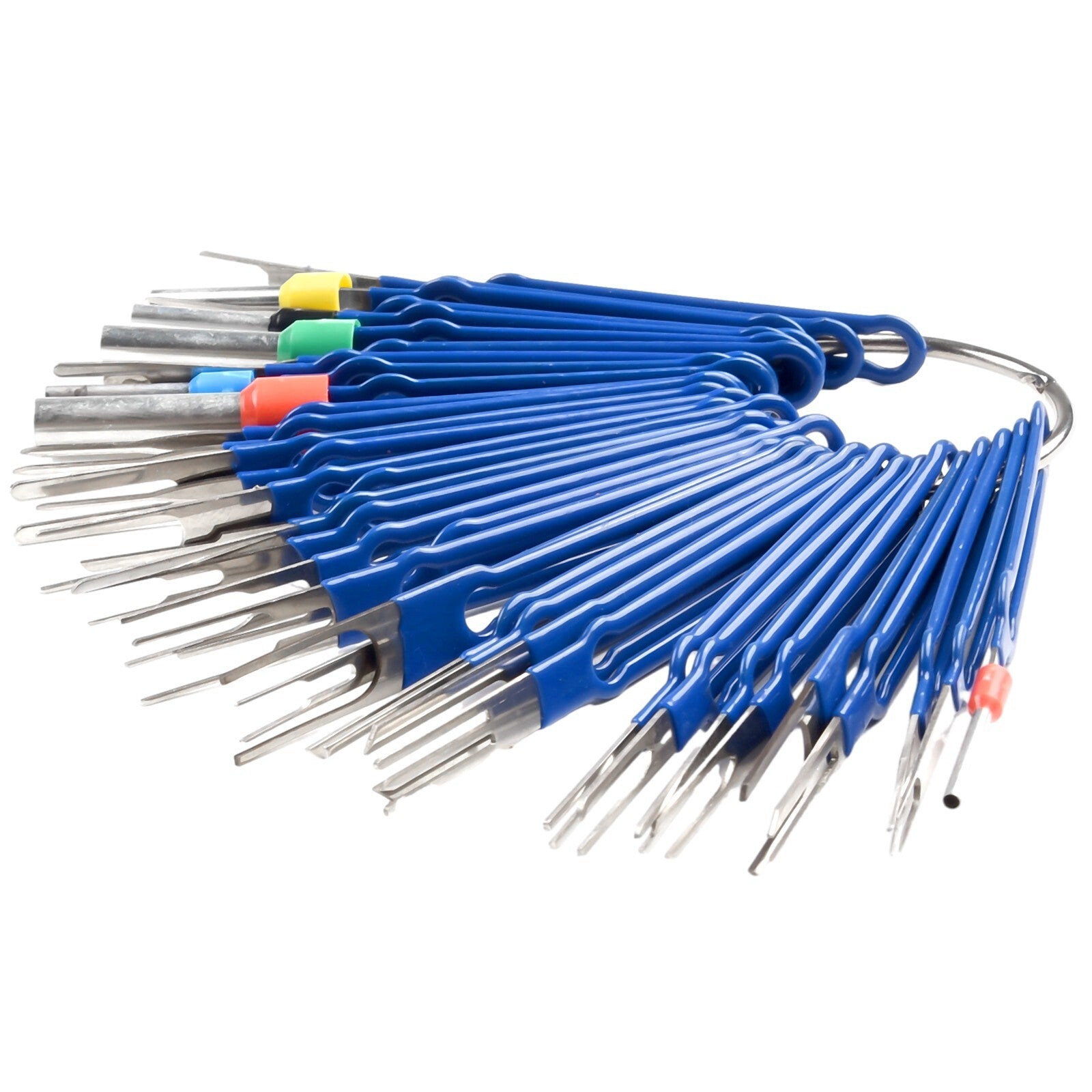 Rugged and reliable 36-piece pin removal tool kit for terminal detachment