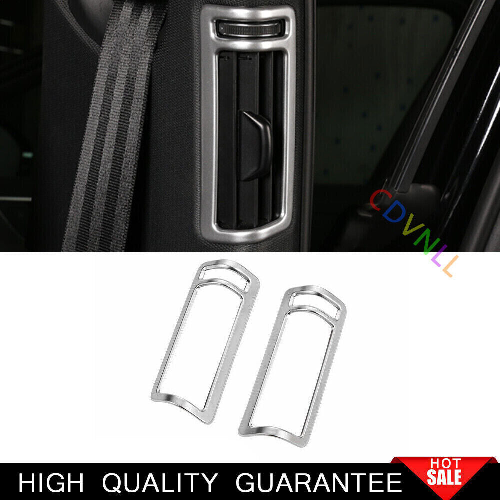 Fit for Audi A6 A7 2019-2024 Matte Silver B Pillar Air Outlet Vent Cover Trim 2P