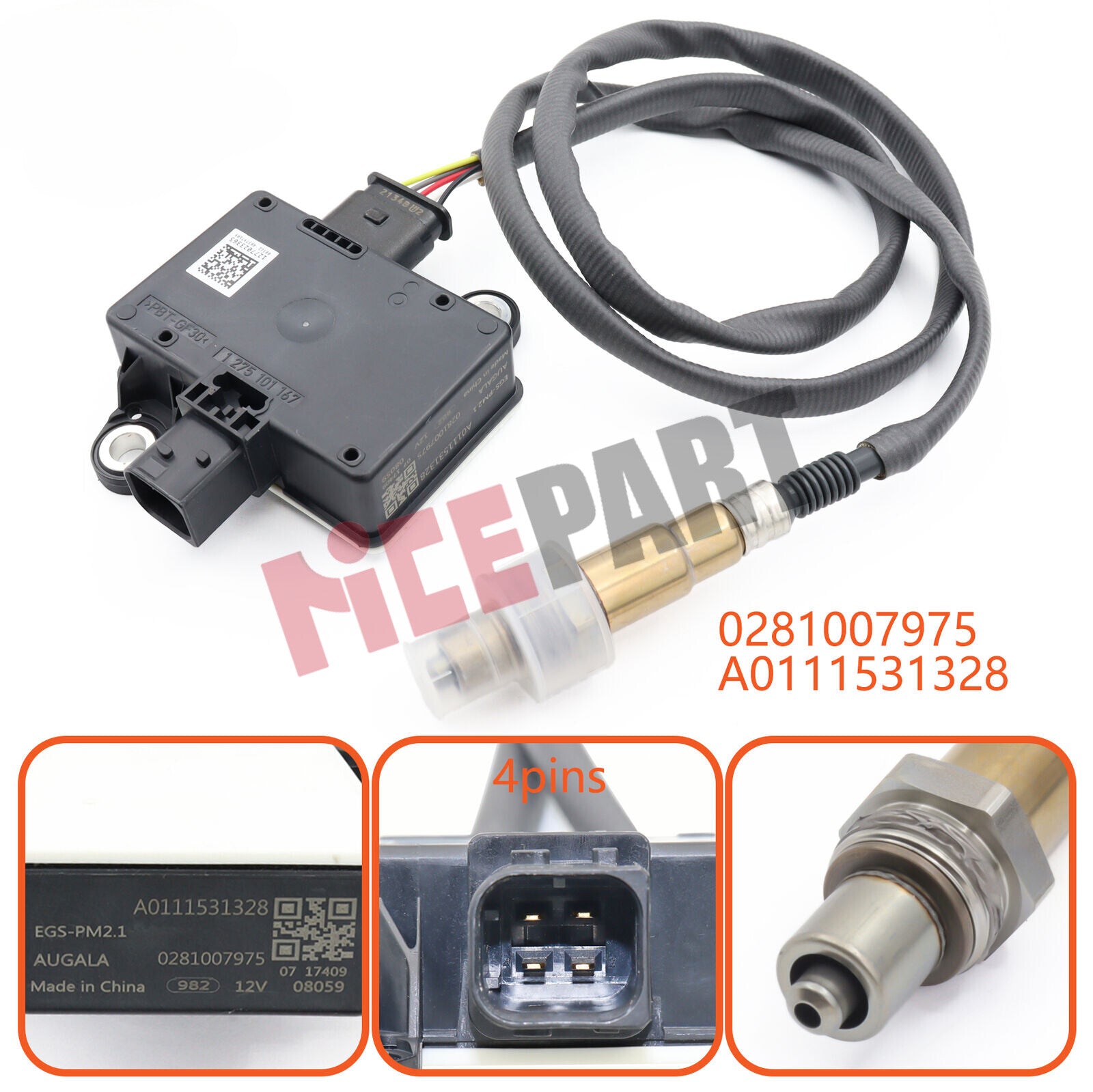 Particulate Sensor A0111531328 compatible Detroit DD13 DD15 DD16 12V 0281007975