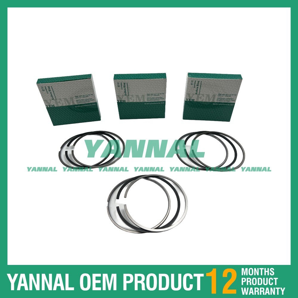 Standard 3X piston rings for Yanmar 3TNE68 engine 4010 AC-16 tractor