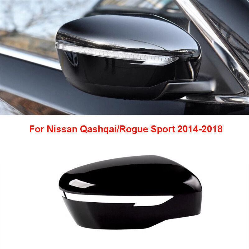 Black RH Rearview Mirror Shell Cover Cap for Nissan Qashqai/Rogue Sport 2014-18