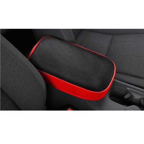 Carbon Fiber+Red Leather Center Console Armrest Cover for Honda HR-V HRV 2023-24