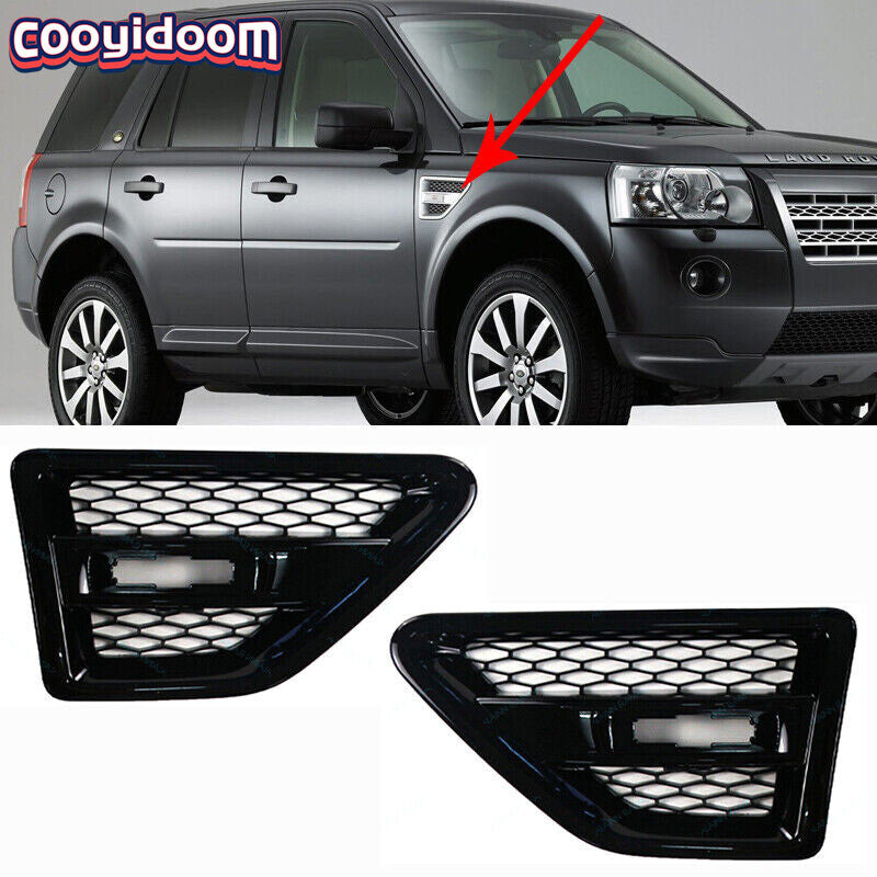 For 2006-2014 for Land Rover Freelander 2 L359 Black Pair Fender Plate Grille Cover