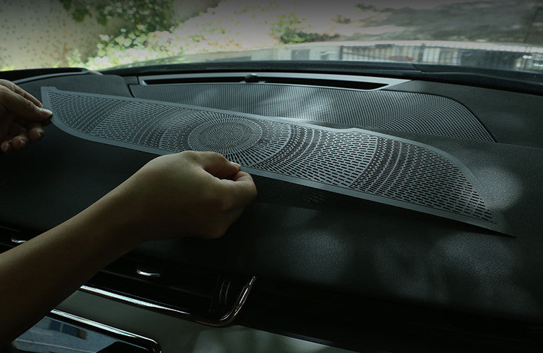 Black Aluminum Console Dashboard Horn Cover Trim for Range Rover Evoque 20-2025