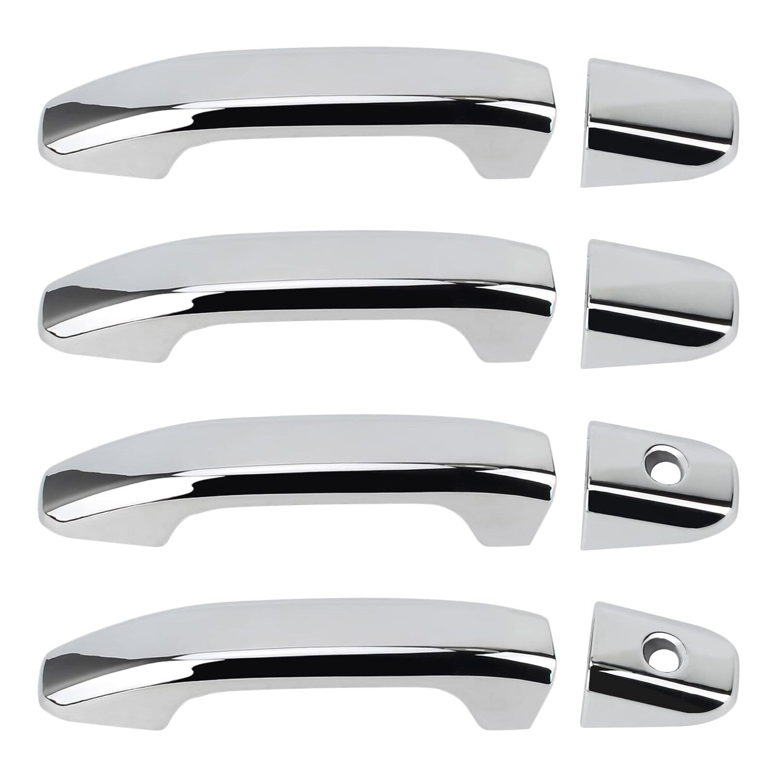 Chrome for 2014-2024 for Chevy Silverado for GMC for Sierra CREW Door Handle COVERS w/PsgrKH