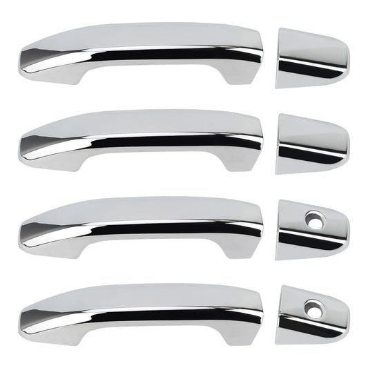 Chrome for 2014-2024 for Chevy Silverado for GMC for Sierra CREW Door Handle COVERS w/PsgrKH