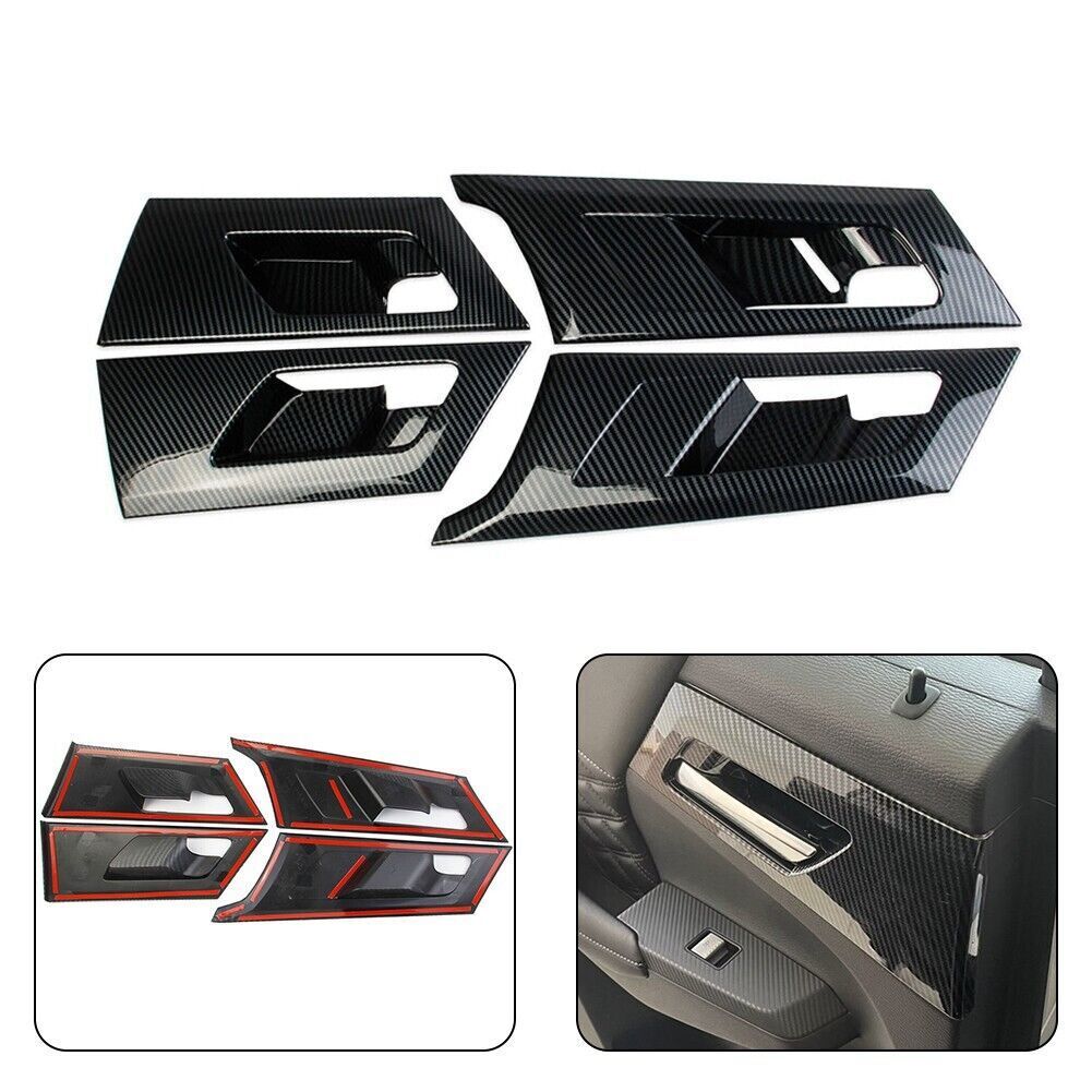 Carbon Color Inner Door Handle Bowl Cover Trims for Mitsubishi Outlander 2022-23