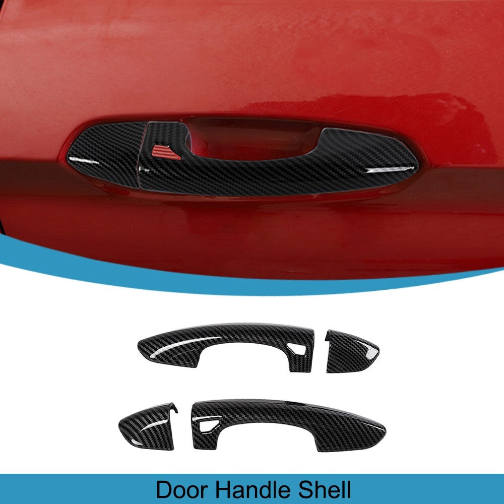 4PCS Exterior Door Handle Shell Decor Cover Trim for Ford for Mustang 2015-2023