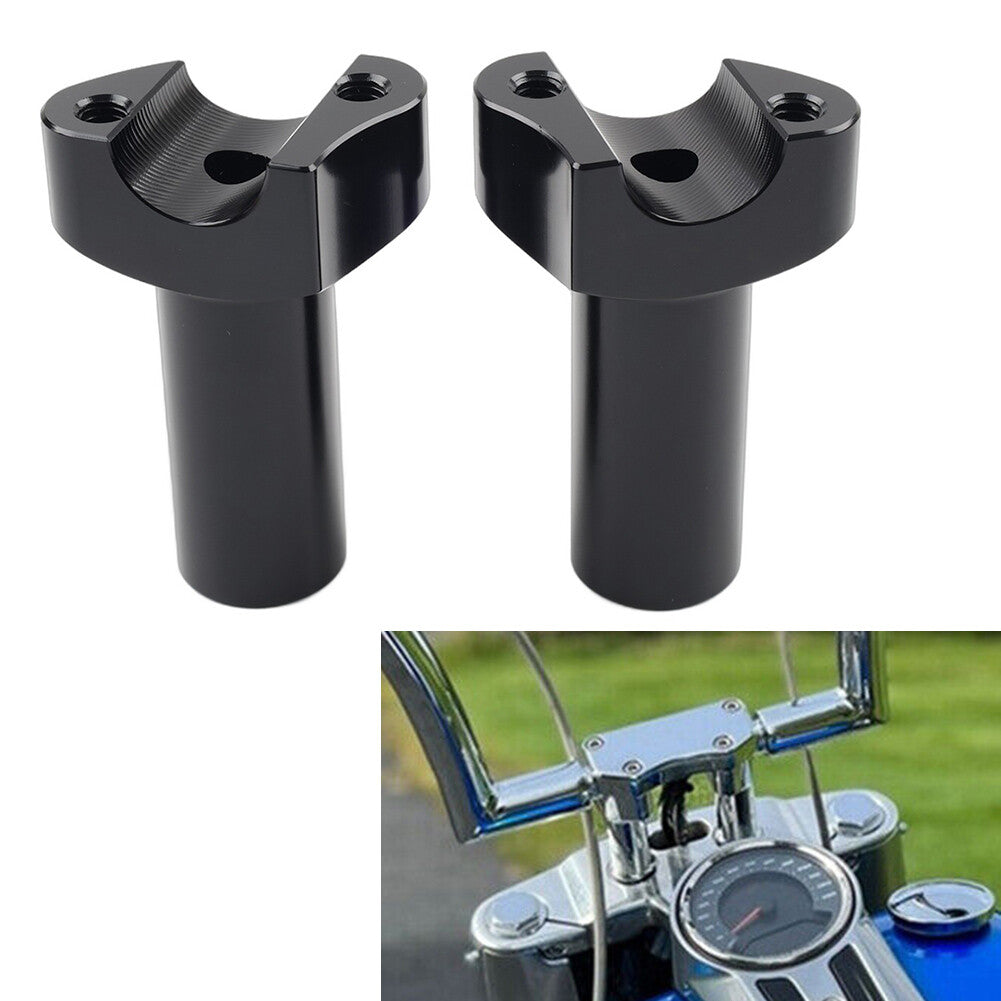 3.5 Straight Handlebar Risers Black for Harley 1 Bar Dyna Sportster Softail