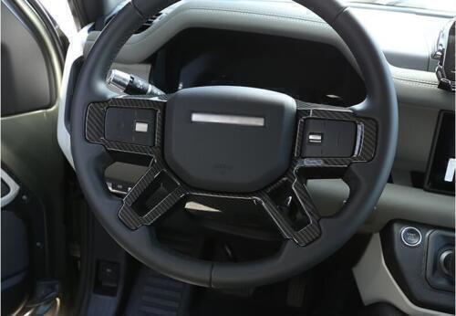 1P Carbon Fiber Steering Wheel Control Frame Trim for Land Rover for Defender 20-25