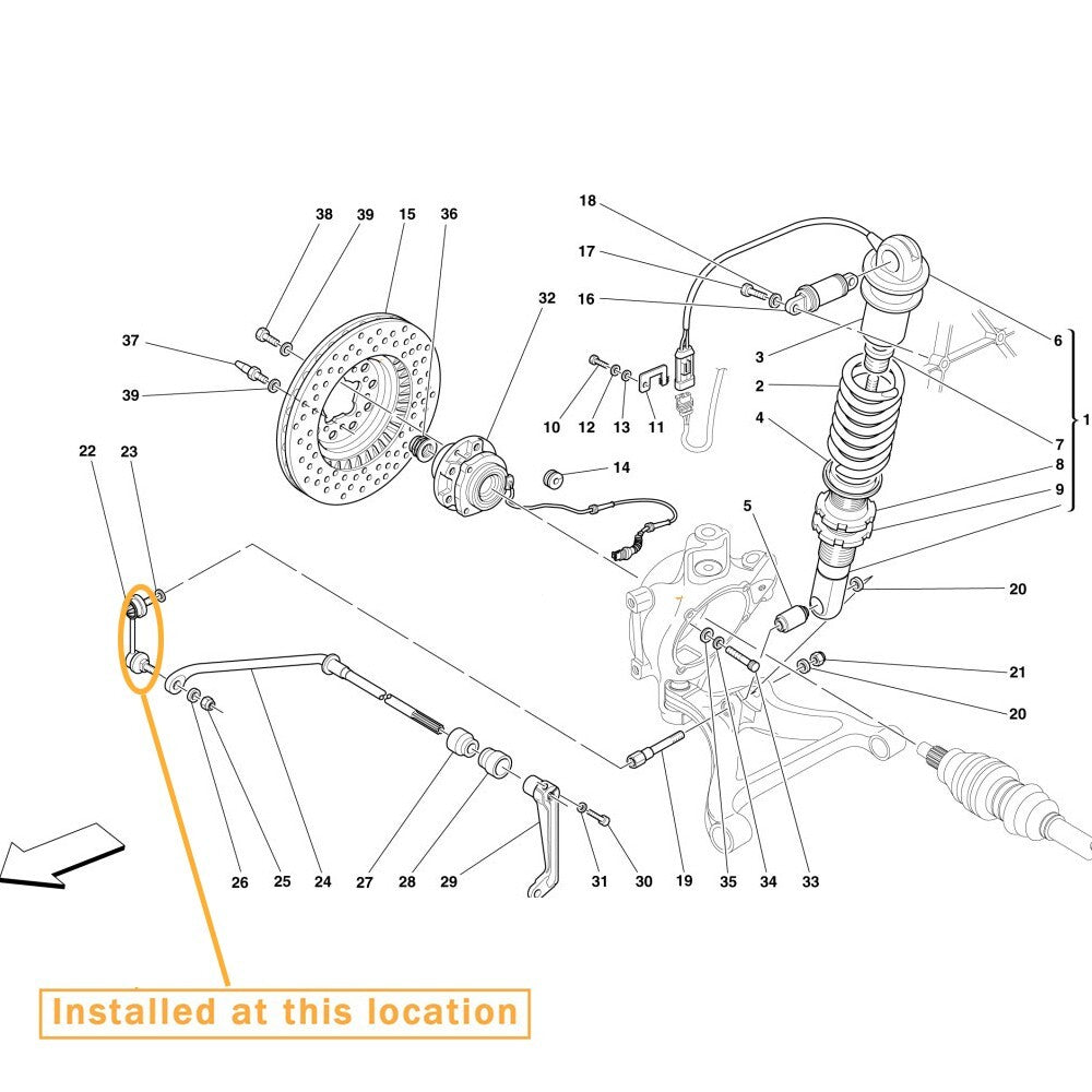 Sway bar link kit for Ferrari F430 360 rear stabilizer, equipment manufacturer 161109 161110