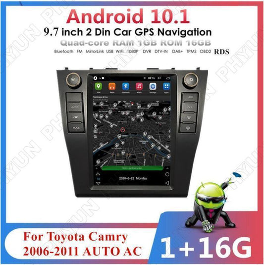 9.7 Radio Player GPS WiFi FM DAB OBD For 2006-2011 for Toyota for Camry Auto AC 1+16GB