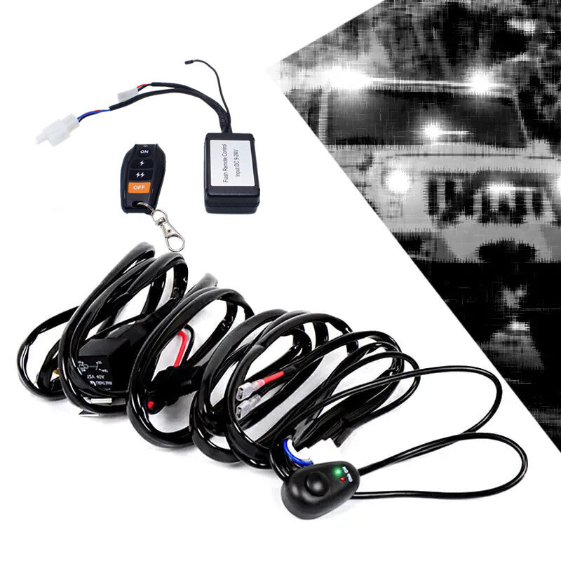 Car Universal 12V LED Work Light Bar Switch Wiring Harness 40A Relay Fuse Set