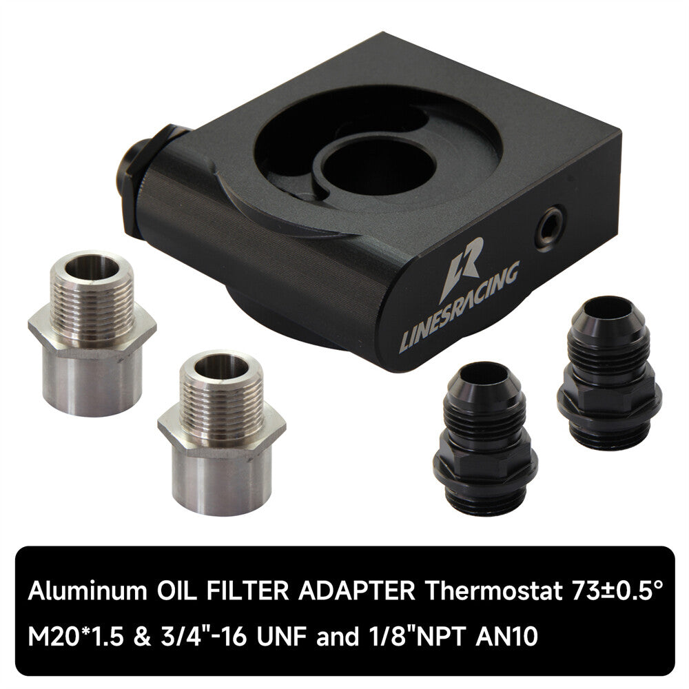 Aluminum Oil Filter Adapter Thermostat 73¡À0.5¡ã M201.5  3/4-16 UNF and 1/8NPT