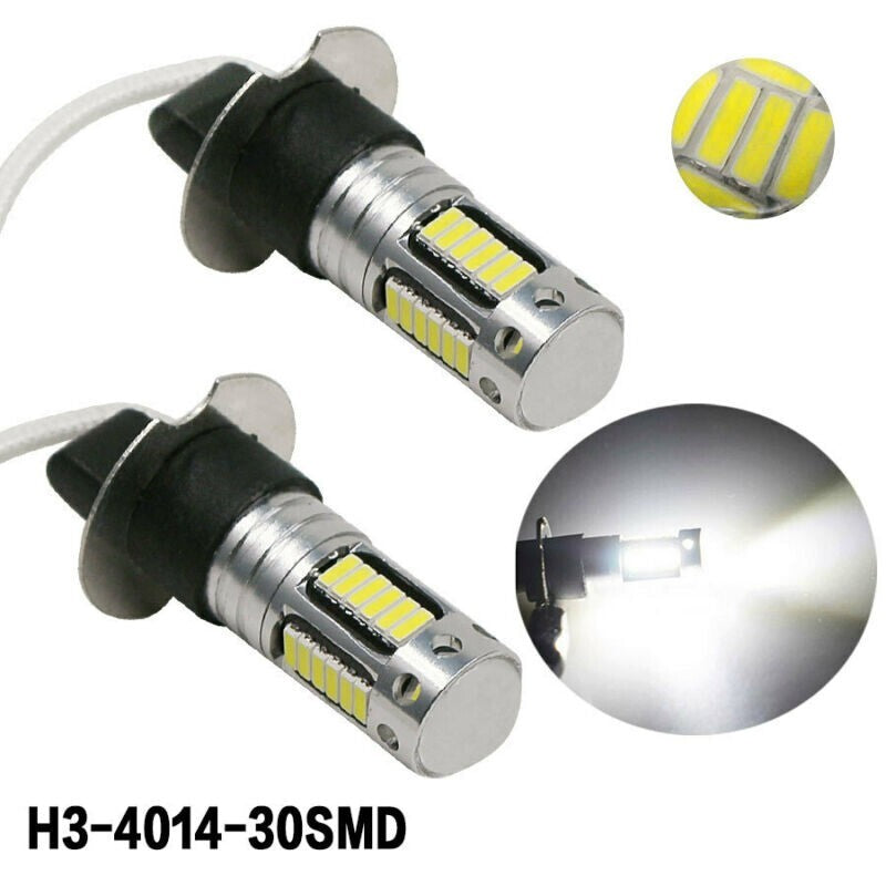 2pc H3 LED 100W Super Bright Fog-Light Bulbs 6000K White/Canbus Conversion,DC12V