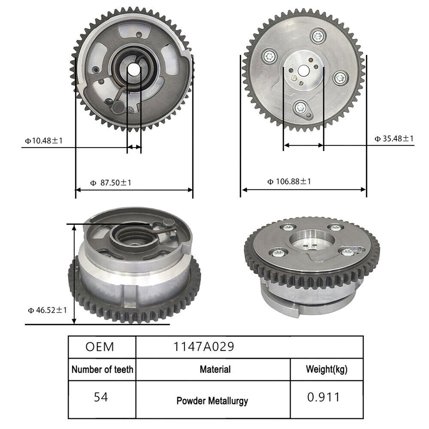 Engine timing camshaft cam gear suitable for Mitsubishi Outlander 2.4L 1147A029