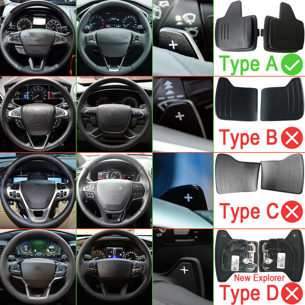 ABS/Carbon Steering Wheel Paddle Shifter for Ford Focus 15-22EcoSport/Escape 20+