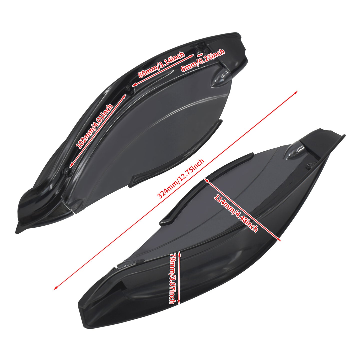 Black Batwing Fairing Smoke Air Deflectors for Harley Electra Street Glide 14-23