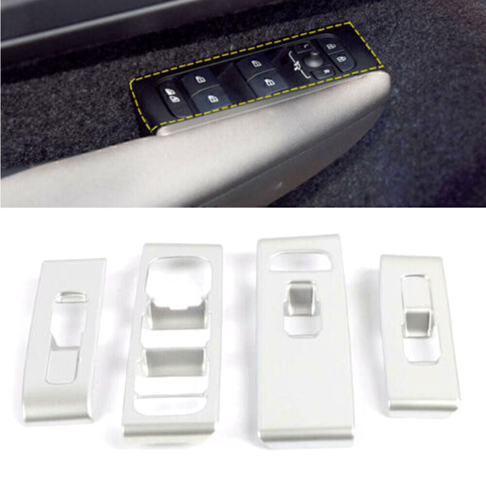 for Volvo XC40 2018-2020 2019 Window Switch Lock Cover Trim Matte Silver 4x