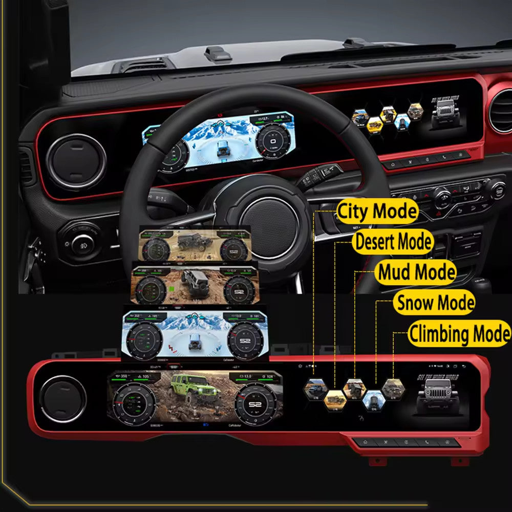 Dual Screen Car Radio for Jeep for Wrangler JL Gladiator 2018-2023 Stereo Upgrade