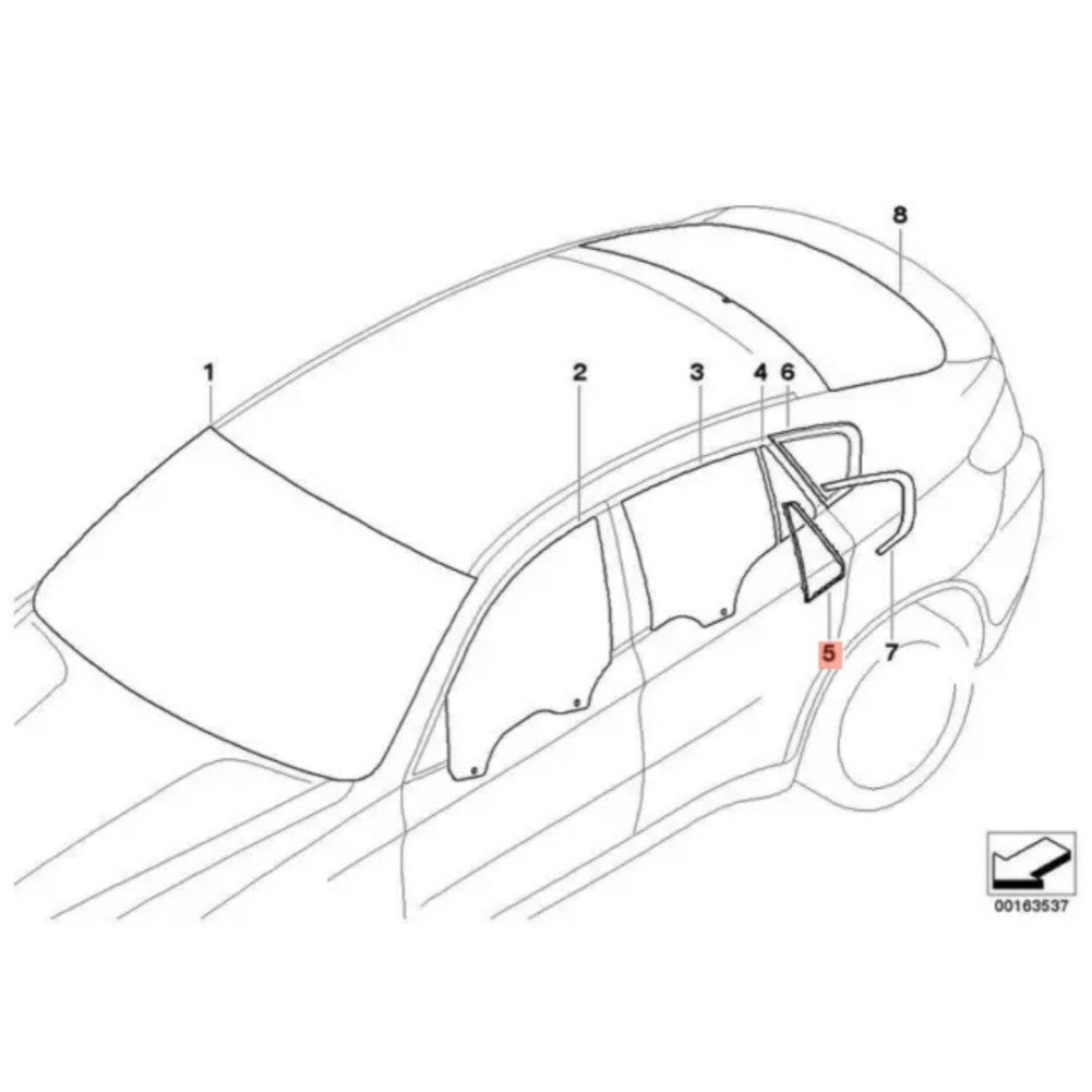 Fixed Side Window Frame for BMW X6 E71 E72 08-14