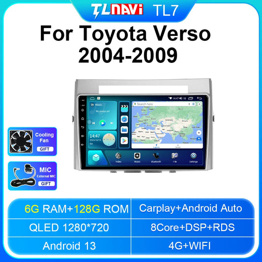 for Toyota for Corolla Verso 2004-2009 Car Radio Carplay Multimedia Video GPS Screen
