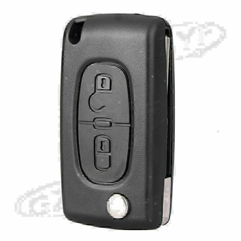 2 Buttons Remote Control Flip Key Shell Case Fit for PEUGEOT 207 307 308 Black