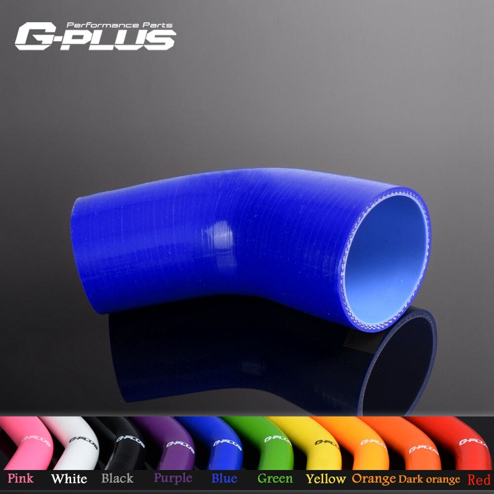 Suitable for 2.5-inch to 3-inch 64mm-76mm 45-degree silicone elbow reducer tube, blue flexible hose.