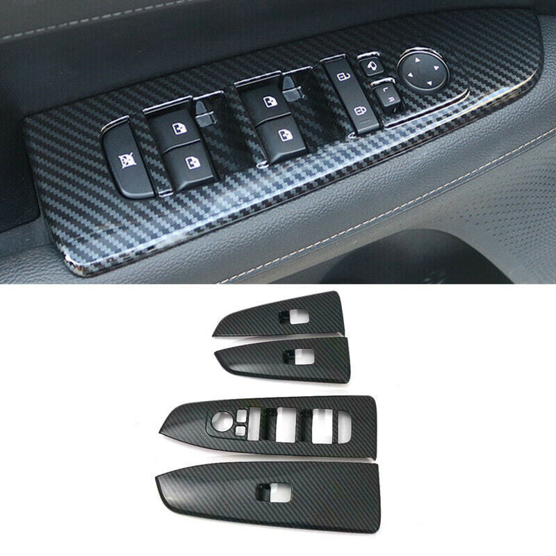 Carbon Fiber 4X Window Switch Panel Cover Trim for Kia K3 Forte Cerato 2019-2022