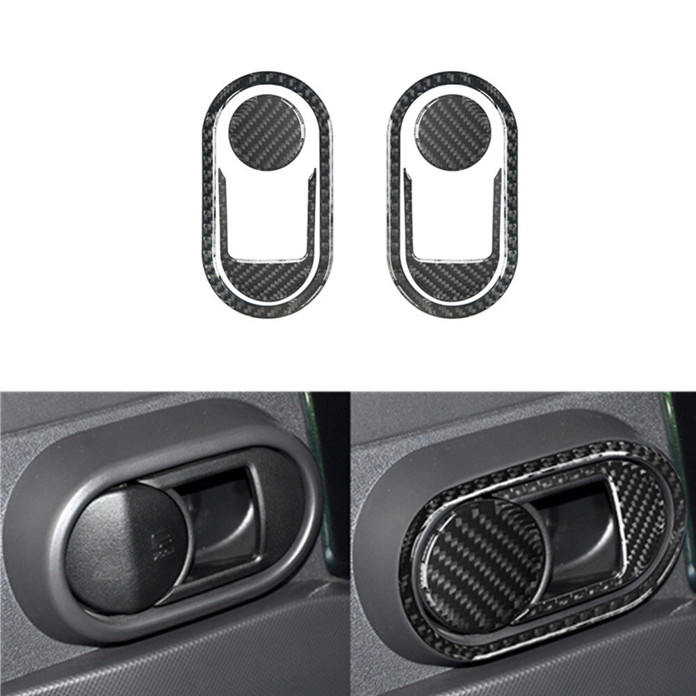 6x carbon fiber front door handle frame trim for Jeep for Wrangler 2007-2010