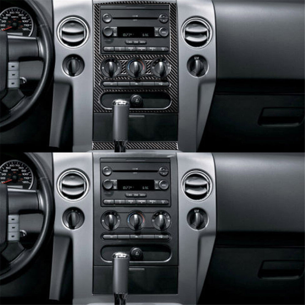 4X Carbon Fiber Interior Central Console Cover Trim for Ford F-150 FX4 2004-2008