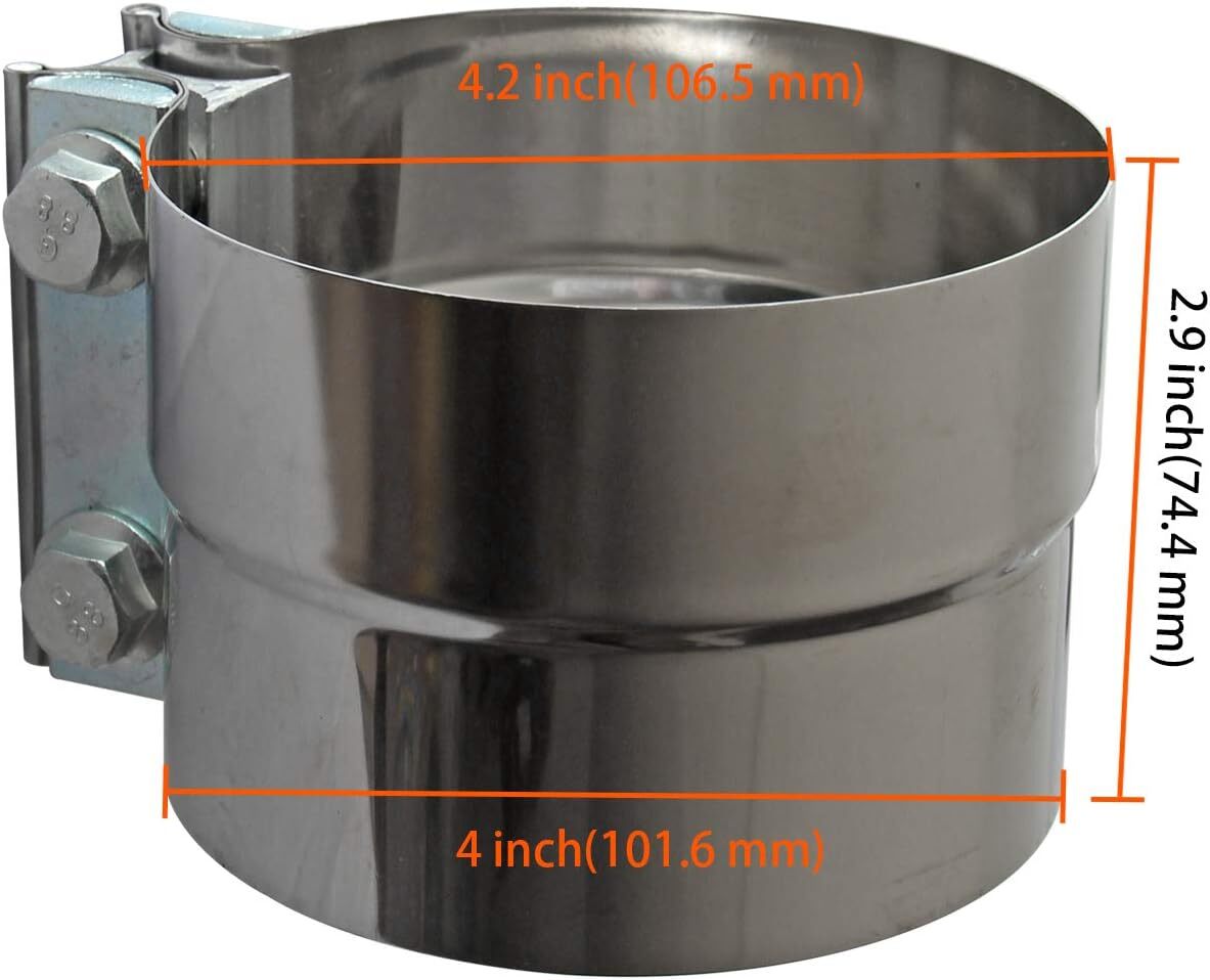 4-inch exhaust clips with stainless steel muffler belt clips for turbine downpipe tips