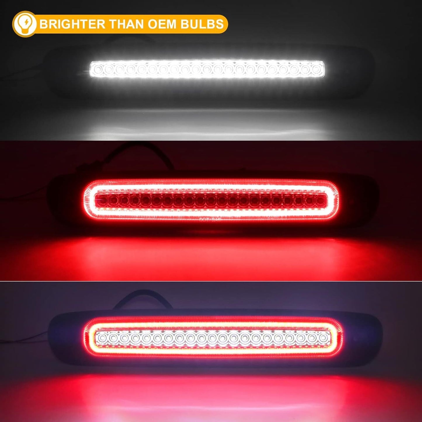 2007 - 14 for Chevrolet Silverado for GMC for Sierra Red Mold LED 3RD Triple Gloss Finish