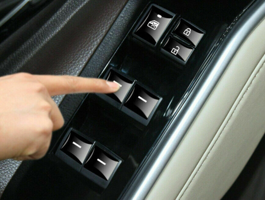 for Toyota Highlander 2020-2023 Black Glass Window Lock Control Switch Stickers
