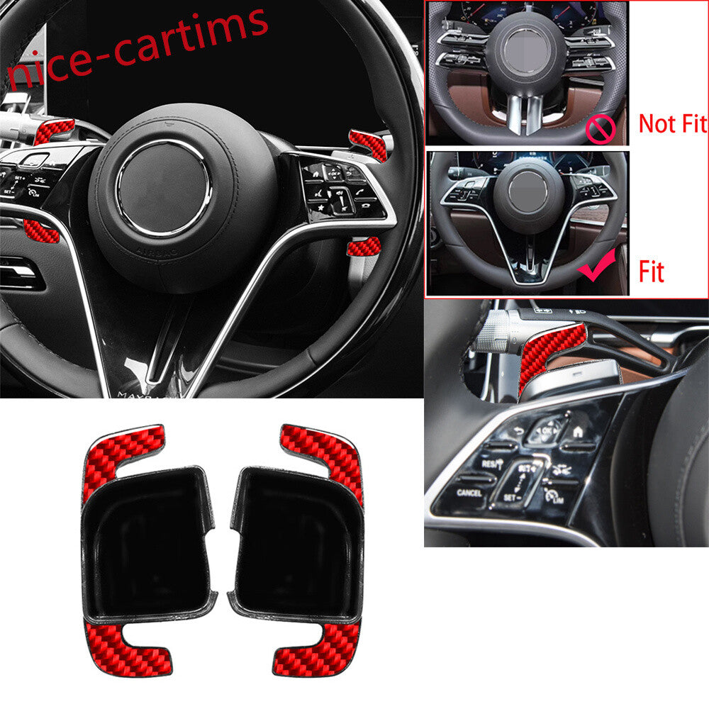 for Benz C/E/S GLC GLS Class 2022+ Steering Wheel Paddle Shifter ABS/Red Carbon