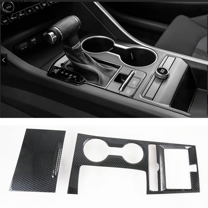 for Kia K5 2021-2023 Carbon Fiber Center Console Gear Shift Box frame cover Trim