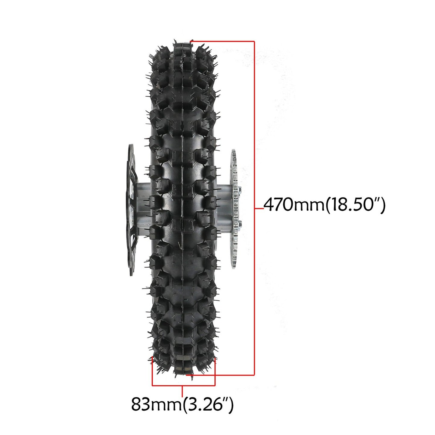 12-inch rear wheel, 80/100-12 tire, rim assembly + swingarm, dirt pit bike, CRF50 XR70