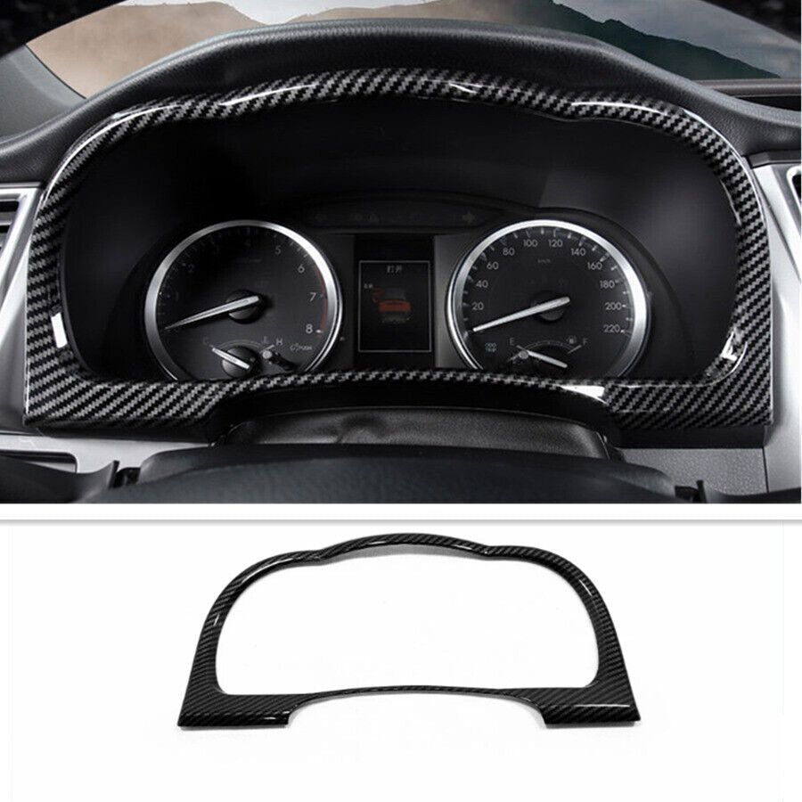 for Toyota Highlander 17-2019 Carbon Fiber Dashboard Panel Frame Cover Trim 1PCS