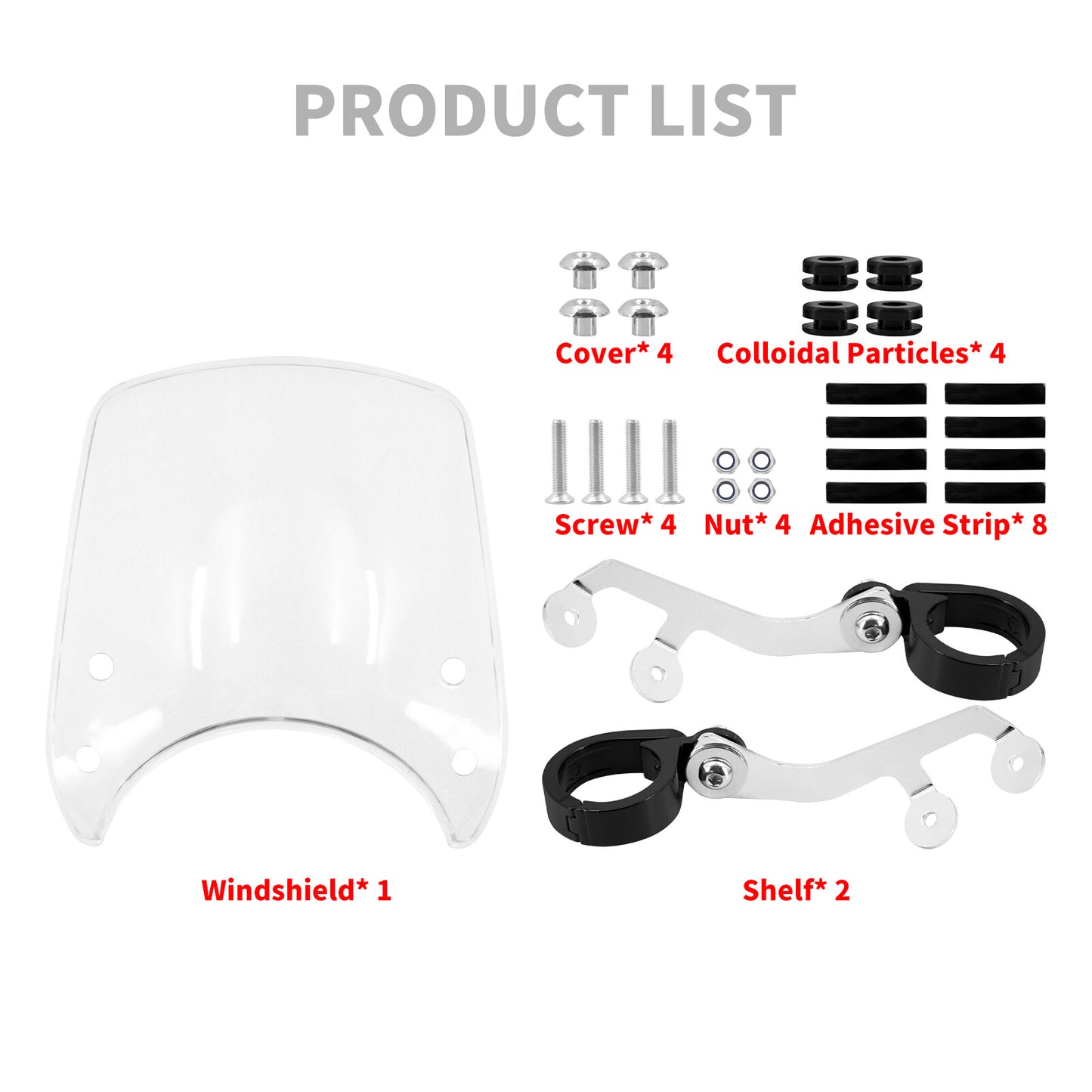 39mm Windshield Clear Windscreen Fit for Harley Sportster XL 883 1200 2004-2022