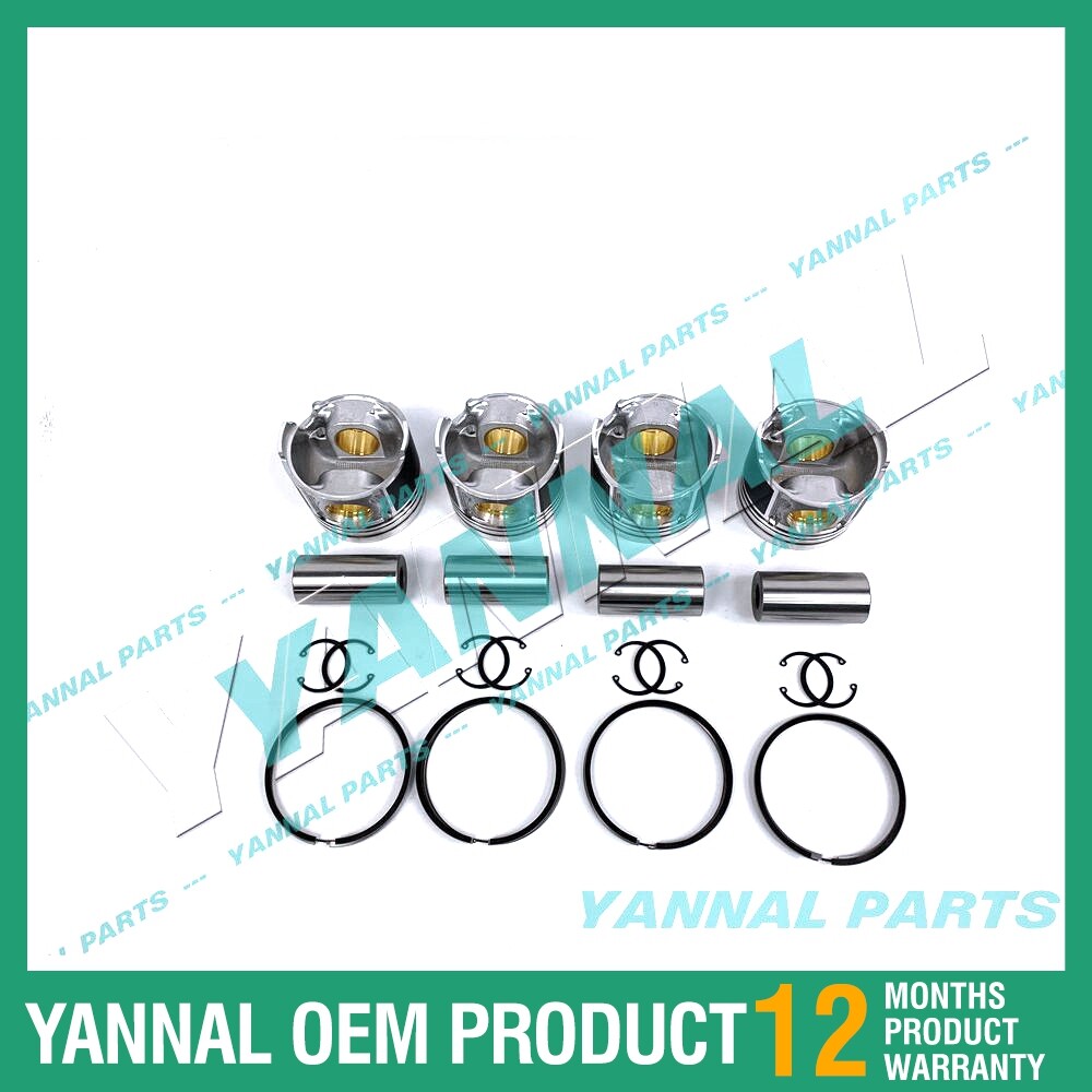 4-piece piston with piston rings + 0.5 mm for Kubota V2202 engine (oversized)