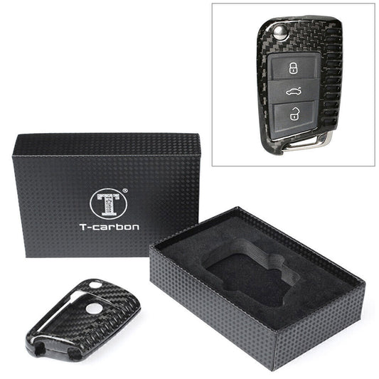 Car Remote Key Fob Case Guard Cover Protector Carbon Fiber Black Fit for Golf MK7