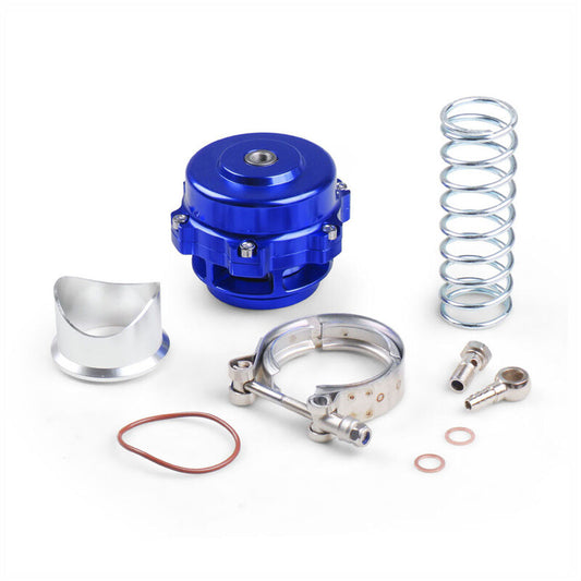 Universal Blue 50mm Blow Off Valve BOV with V-band Clamp Aluminum Flange Spring