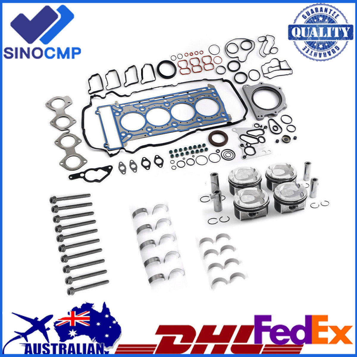 M271 1.8 Engine Overhaul Pistons Gasket Kit for Mercedes-Benz C200 CGI W204 W212