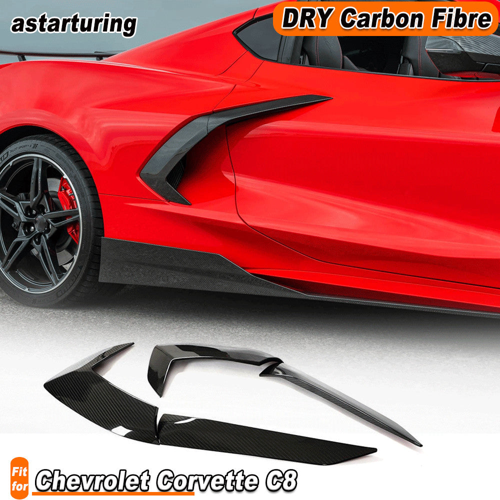 for Chevrolet for Corvette C8 DRY CARBON Engine Intake Side Vents Inlets Door Scoop