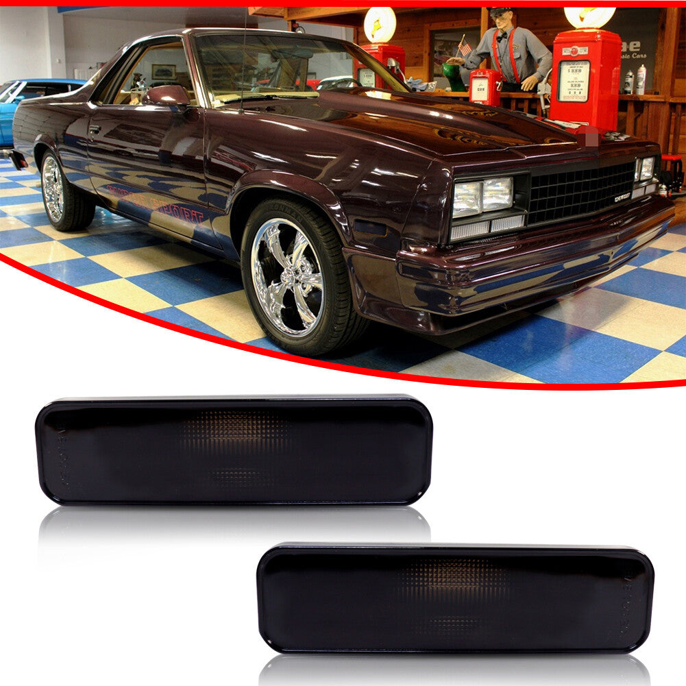Suitable for 82-87 El Camino Caballero smoke bumper side marker light housing 2-piece set